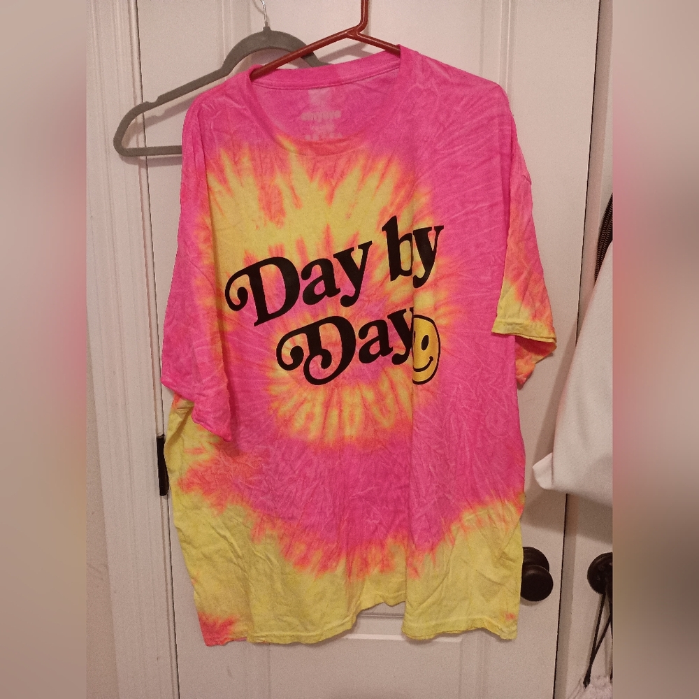 Women's Tie-Dye Tee - Pink and Yellow